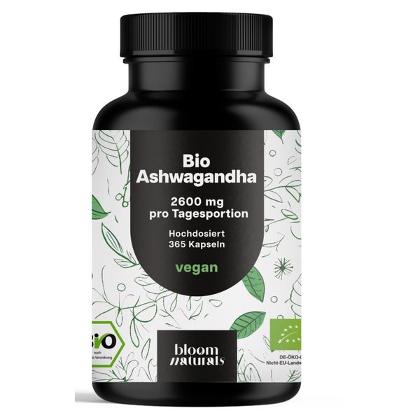 Bio Ashwagandha - 365 Kapseln - Bloom Naturals 365 St