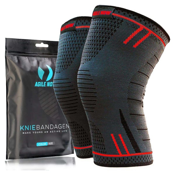 AGILE NOW Kniebandage (Set) Rot XL 1 St
