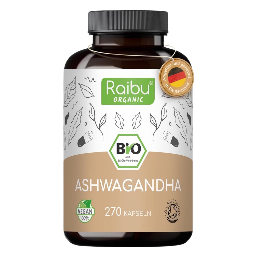 BIO Ashwagandha Kapseln Hochdosiert - RAIBU 270 St