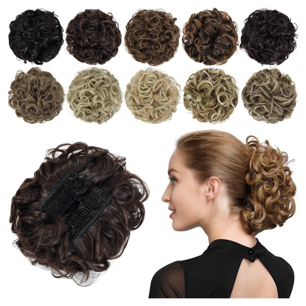 Haarteil Chignon Dutt Scrunchie gelockt synthetisch M4# Mitt 1 St