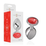 Intense - Metall-Analplug mit rotem Kristall