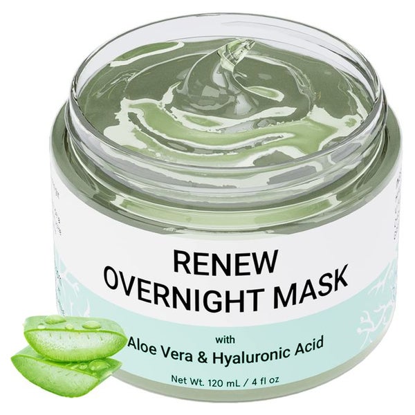 RENEW Nacht Maske Gesicht, Gesichtsmaske beauty- mit Aloe Vera und Hyaluronsäure 120 ml