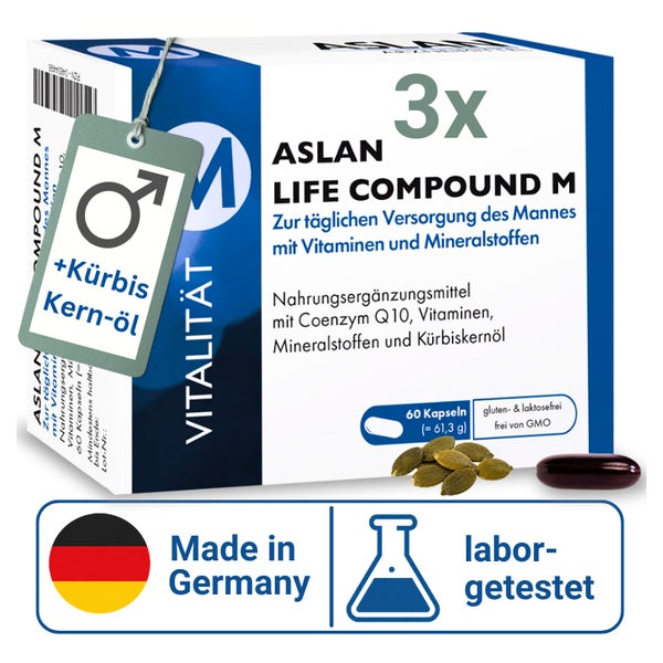 ASLAN Life Compound M Multivitamin für Männer mit Q10 180 St