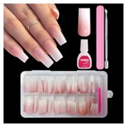 Nageltips PressOn 120 Kleber Acryl Gelnägel Kit Medium Squar 1 St