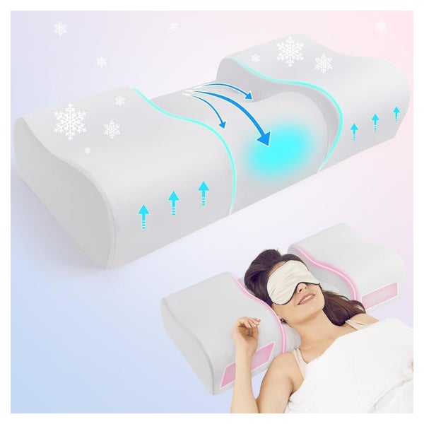 Hydomi Anti Falten Kissen 2-in-1 Memory Foam Nackenstütze Gr 1 St