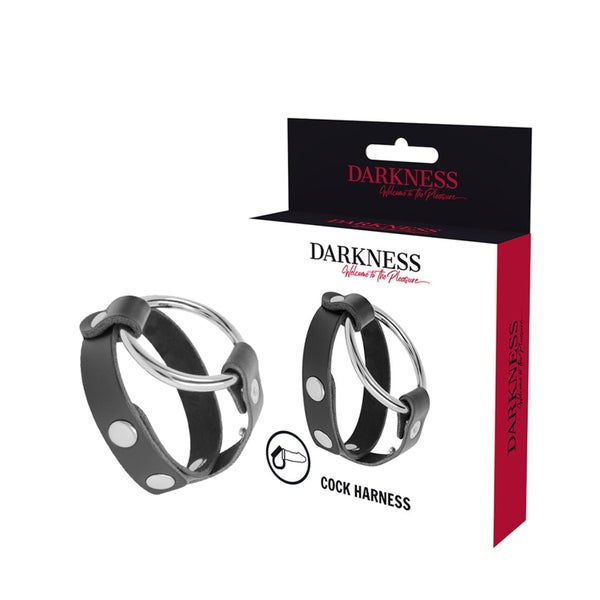 Darkness - Penis- und Hodenring  Verstellbarer Metallring 1 St