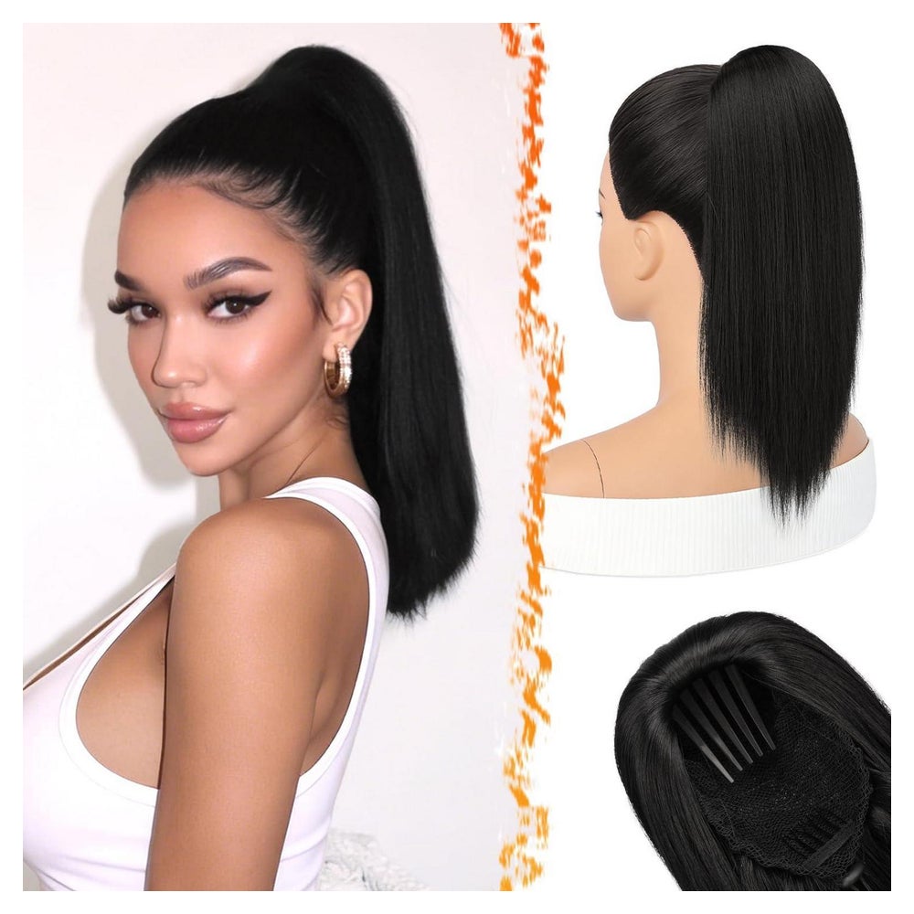 Pferdeschwanz Haarteil Ponytail Clip Kordelzug 40cm Cheer Sc 1 St