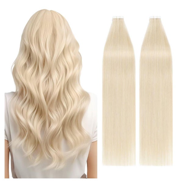 Haarverlängerungen Tape Extensions Echthaar Blond 40 45 cm W 1 St
