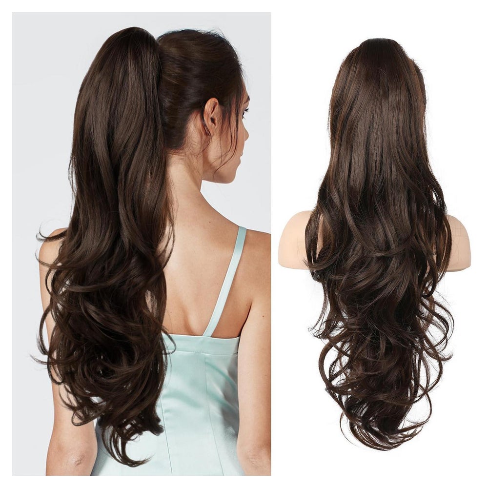 Pferdeschwanzverlängerung 66cm Clip Haarteil Locken 66 CM Du 1 St
