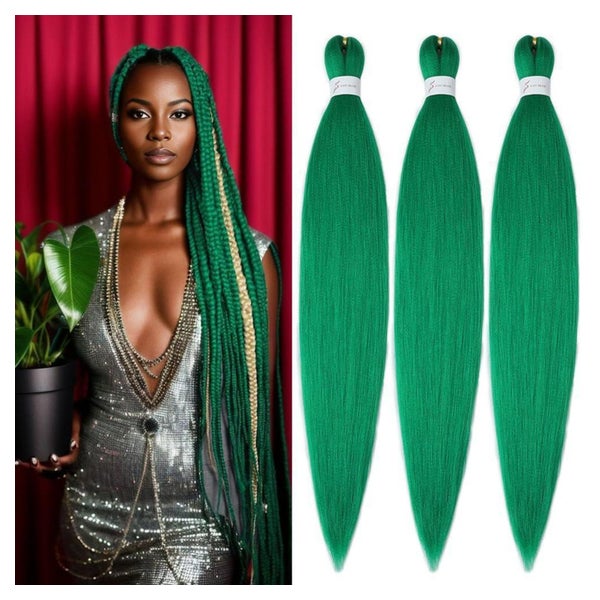 Braids Extensions Kunsthaar 81cm 32 Zoll 3er pack Green 1 St