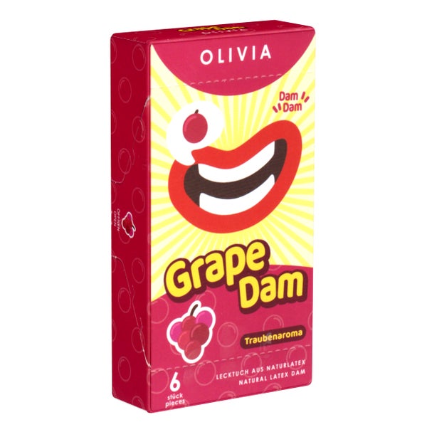 «Grape» Lecktücher – 6 Stück, Trauben-Aroma, Latex, 25 x 15 (6 Tücher) 6 St