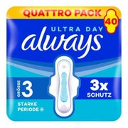 Multipack 3x Always Ultra Binde - Größe 3 - Long Plus mit Flügeln Quattropack 40 Stück 1 St