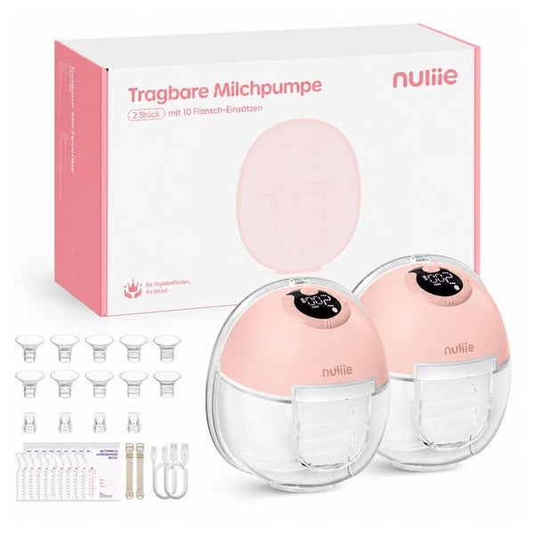Nuliie Milchpumpe Elektrisch tragbar Rosa 1 St