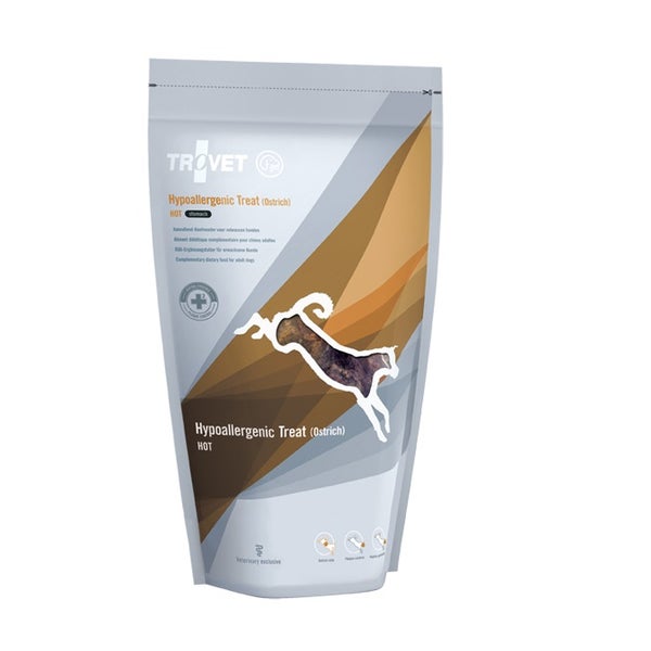 TROVET Hypoallergenic Treat Ostrich HOT stomach funktionelle Hundeleckerlis mit Strauß 0,15 kg
