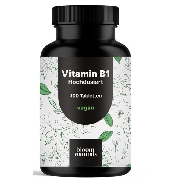 Vitamin B1 250mg - 400 Tabletten - Bloom Naturals 400 St