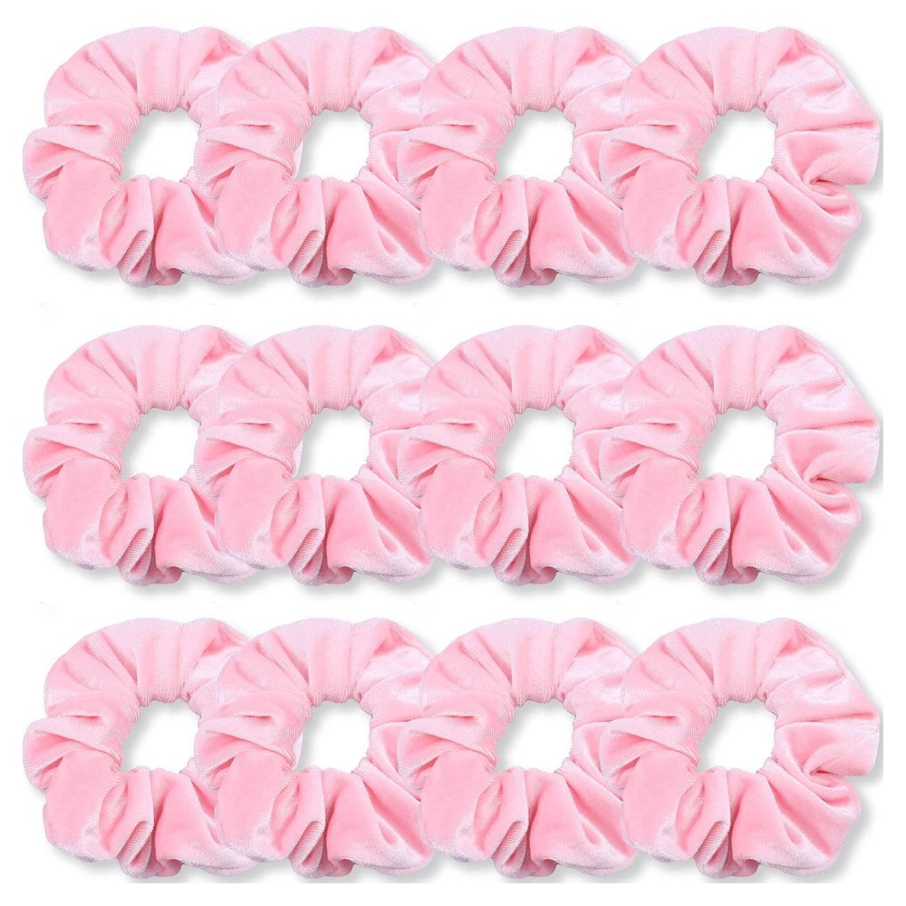 Haargummis Rosa Premium-Samt Damen, Mädchen 12 Stück 1 St