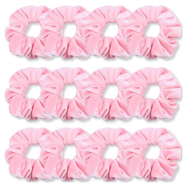 Haargummis Rosa Premium-Samt Damen, Mädchen 12 Stück 1 St