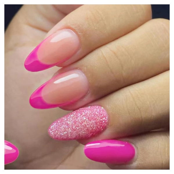 Künstliche Nägel PressOn Mandel Kurz Oval Nude 24Stück Rosa 1 St
