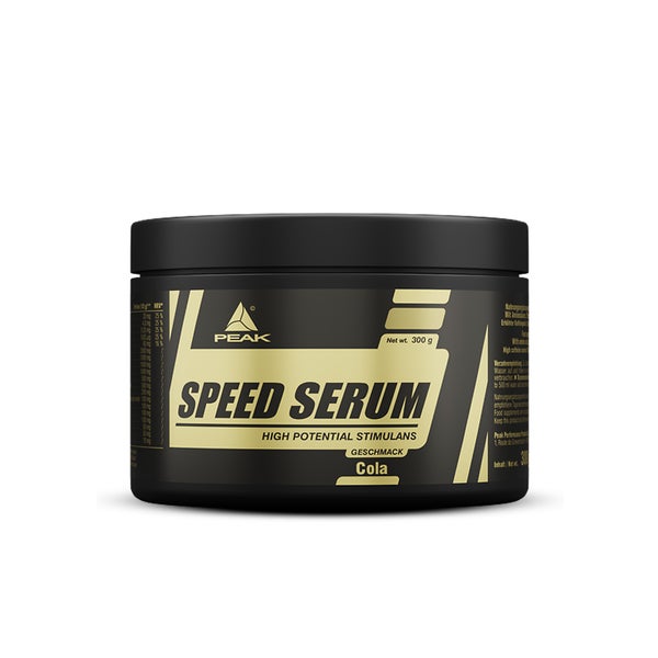 PEAK Speed Serum - 300g - Geschmack Cola I 30 Portionen I Pulver I Energydrink I Pre-Workout I Diät I mit BCAAs I L-Carnitin I Panax Ginseng I Grüntee EGCG I Guarana Extrakt 300 g