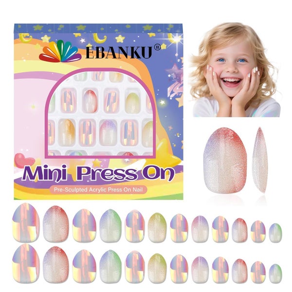 Falsche Nägel Kinder 24 Stück Presse Kits Mädchen Bunt 1 St