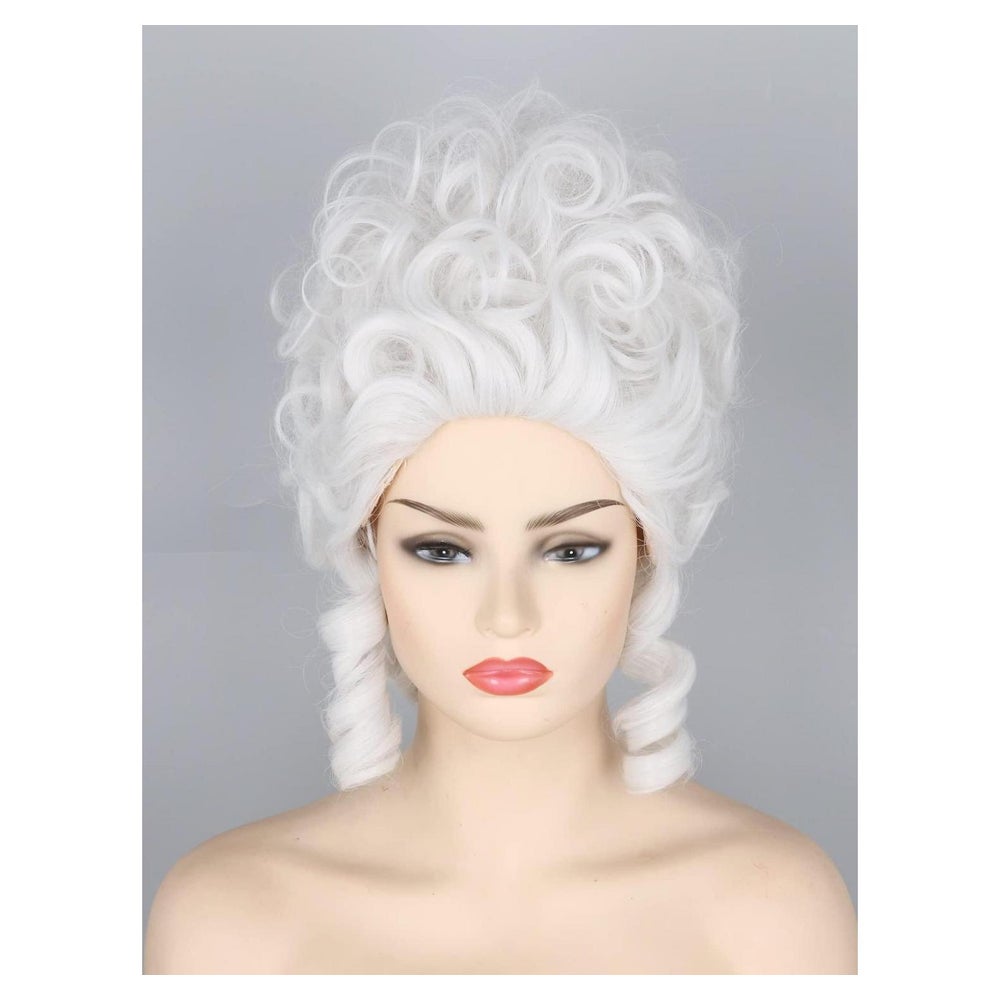 Perücke Damen Bienenstock Vintage Barock Blond Locken Weiß 1 St