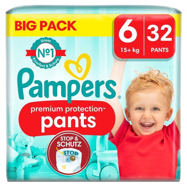 Pampers Premium Protection Pants Größe 6, 15kg+ 32 St