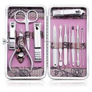 Keiby Citom Maniküre Pediküre Set 12-tlg. Rosa | Nagelpflege Werkzeuge Edelstahl