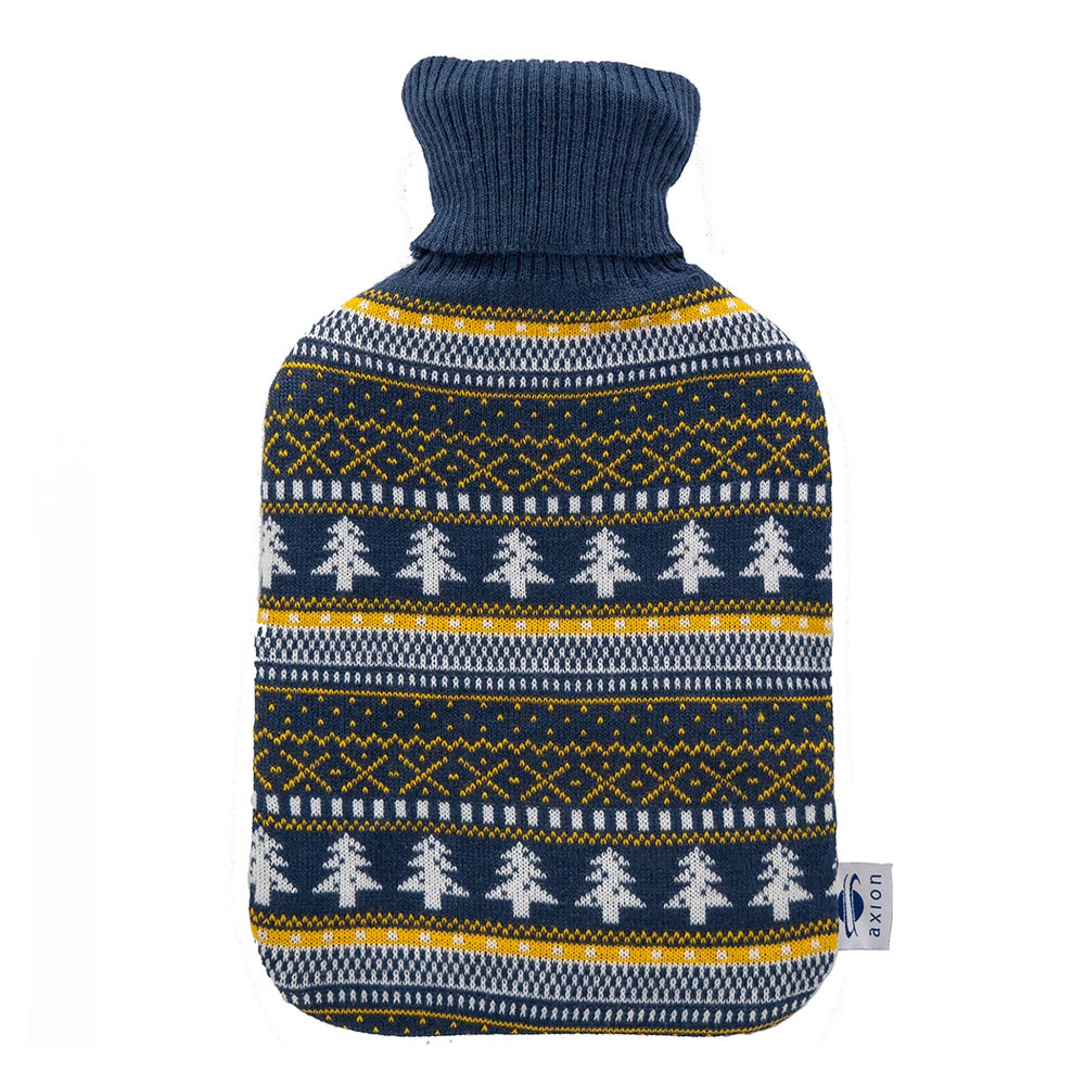 axion® Wärmflasche mit Bezug blau-gelb | einseitig Kiefer 1 St