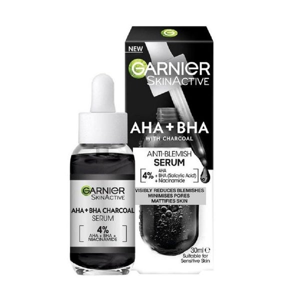 Garnier Anti-Pickel Serum mit Kohle, Vegane Formel mit 4% Niacinamid + AHA + BHA 30 ml