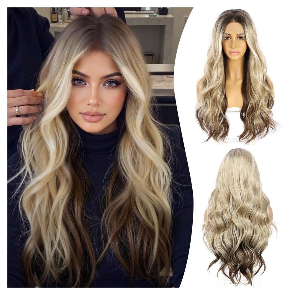 Perücke Lacefront Synthetisch 13x3 24inch Körperwelle Ombre 1 St