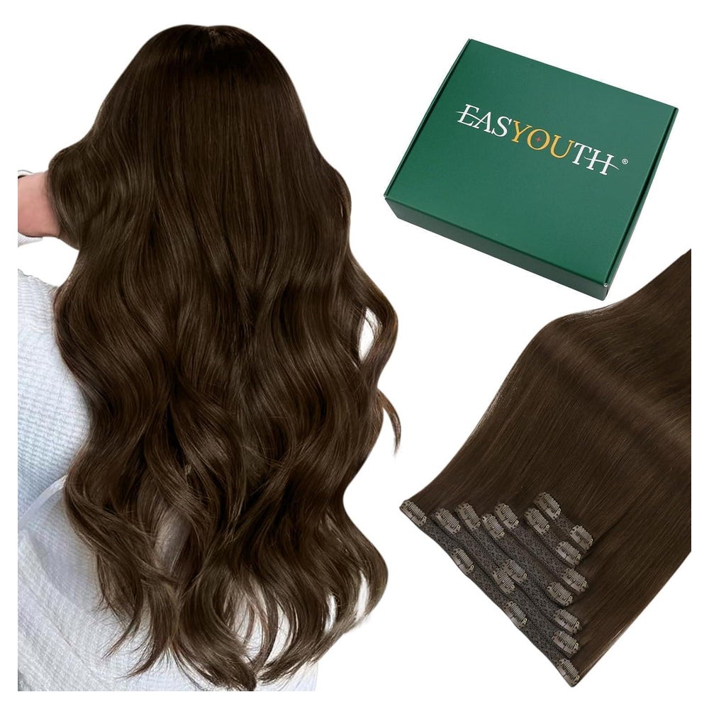Echthaar Extensions Clip Remy Menschenhaar Braun 40cm 7pcs 1 1 St