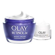 Olay Tages- und Nachtset, Collagen Peptide 24 Tagescreme und Retinol 24 Anti Aging Nachtcreme 65 g