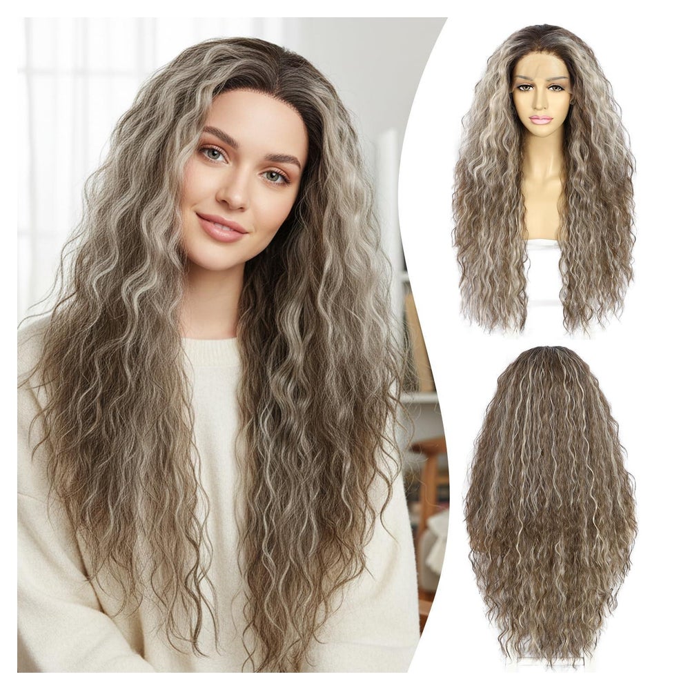 Perücke Lace Front Lockig Highlights 13x3 26inch Damen Ombre 1 St