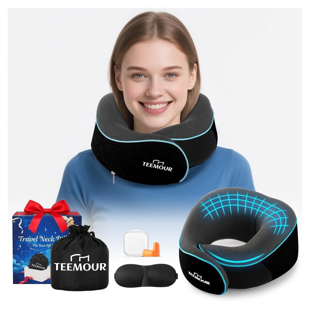 Memory Foam Nackenkissen Reisekissen mit Tasche 1 St