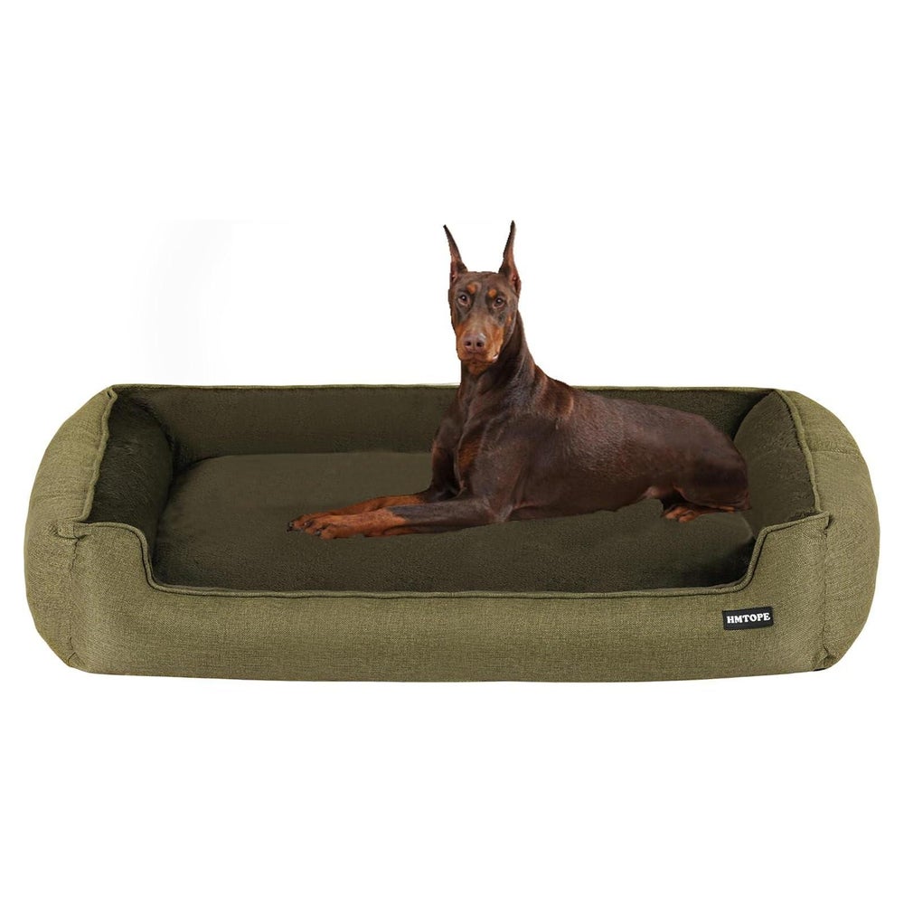 Hundebett abnehmbar waschbar olivgrün L 120 x B 90 x H 30 cm 1 St