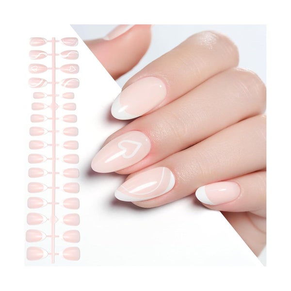 Press On Nails Mandel X French Full Cover 160pcs 12 Größen L 1 St