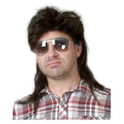 Schwarze Vokuhila Perücke Männer 80er Mullet Haare Herren Co 1 St