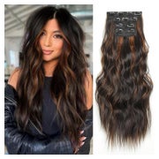 Haarverlängerung Clip Extensions Wellig Synthetisch 24 Inch 1 St