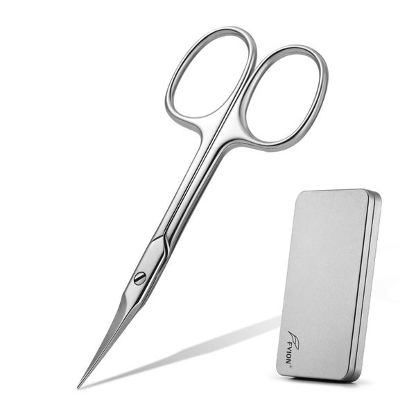 FVION Hautschere Extra Fein - Präzise Nagelhautschere aus Edelstahl, 9cm Silber