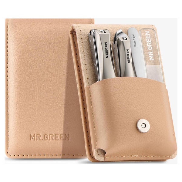 MR.GREEN Nagelknipser-Set mit Nagelfeile, Pinzette & Lederetui - Professionelle