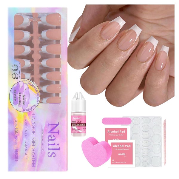 Falsche Nägel French Tip PressOn 0.01 g (150er Pack) Weiß Ba 1 St