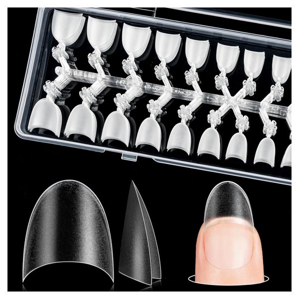 Nagelspitzen 300 Stück 12 Größen Kurz Oval Matt Acryl Halbmo 1 St