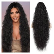 Pferdeschwanz Haarteil Damen Wellig Lockig Clip 75cm Schwarz 1 St