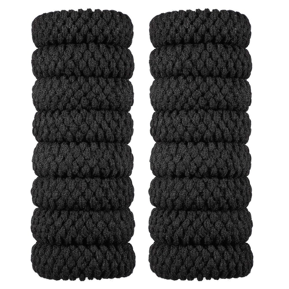 16 Stück Dickes Baumwolle Haargummi Schwarz Nahtlose Haarbän 1 St