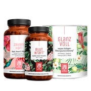 Produktabbildung: Glanz und Balance Paket: Beauty Vitamine, Eisen & Kollagen Bildungsunterstützung in einem veganen Bundle - ZAUBERHAFT, BLUTKRAFT & GLANZVOLL - NATURTREU® g
