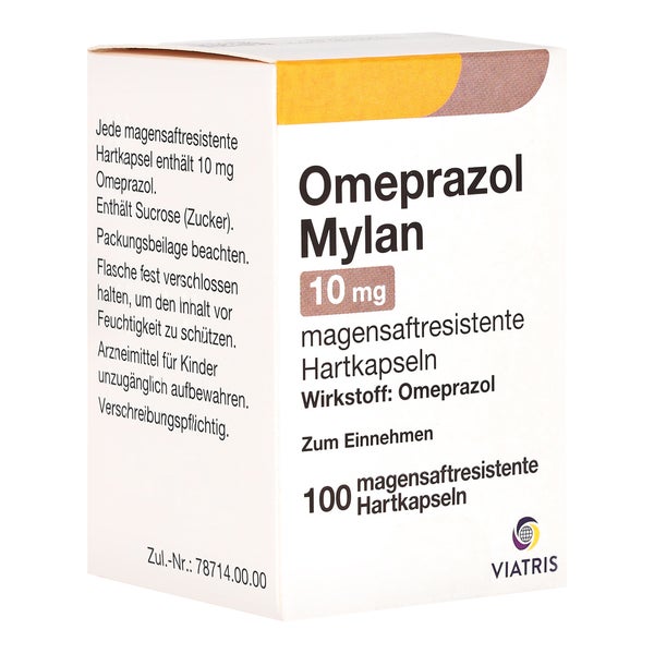 OMEPRAZOL Mylan 10 mg magensaftresist.Hartkapseln 100 St