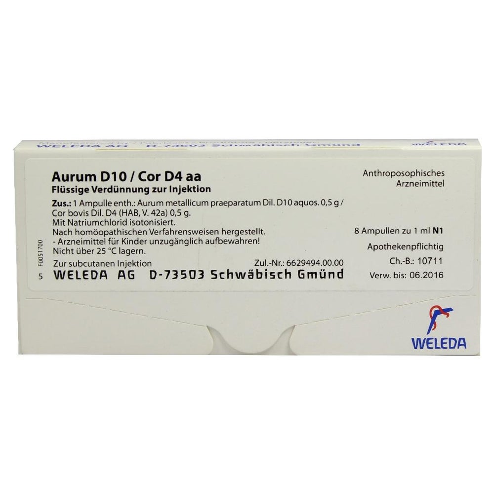 Aurum D 10/cor D 4 aa Ampullen 8X1 ml