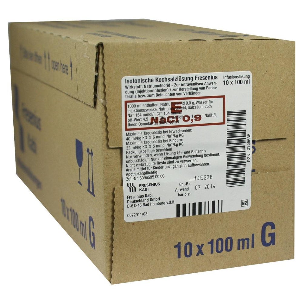 Kochsalzlösung 0,9% Glasflasche Fresenius 10X100 ml