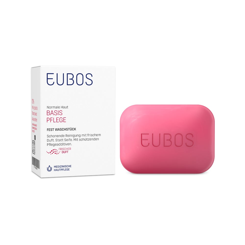EUBOS Basis Pflege Fest Waschstück, Rot 125 g