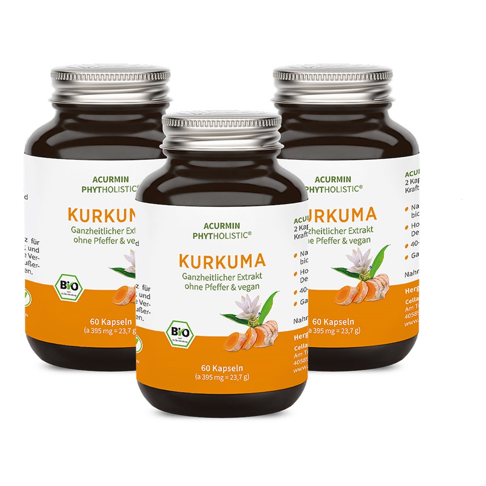 Stärkste Bio Kurkuma Kapseln, 15.000mg Curcuma, Phytholstic 180 St